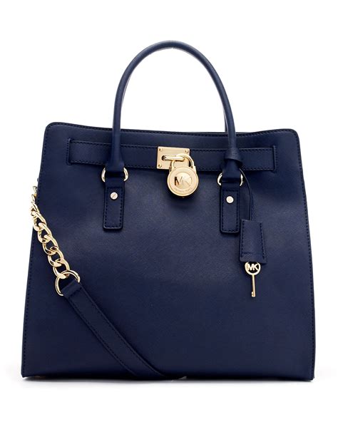 michael michael kors large hamilton saffiano tote electric blue